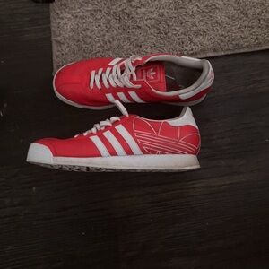 Adidas Red and White Sneakers